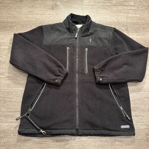 Scottevest Jacket Mens Large Black‎ Fleece TEC Utility Pocket Hiking Outdoor